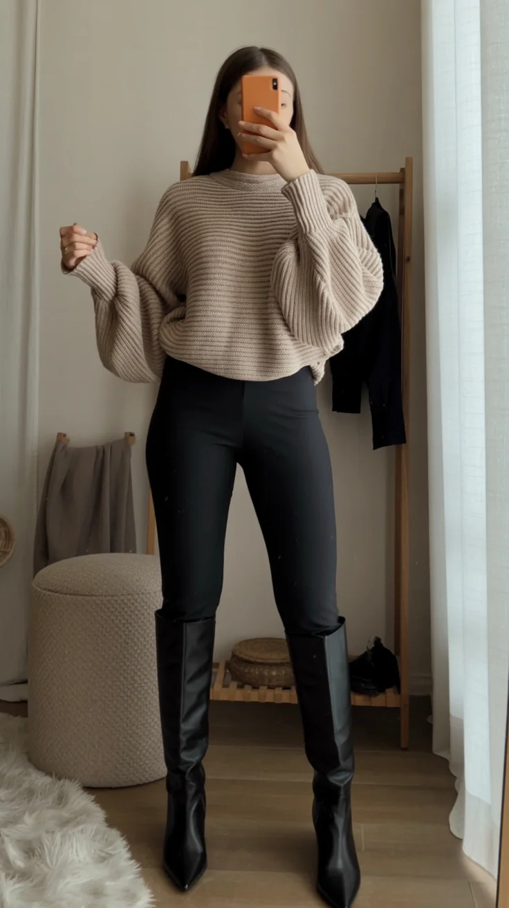 fall outfits with leggings and boots 2026 Elegant Knitwear With A Fashion Forward Silhouette