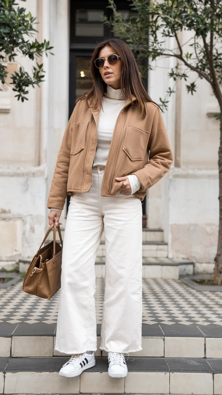 fall outfits with pants 2026 Soft neutrals with a clean city feel
