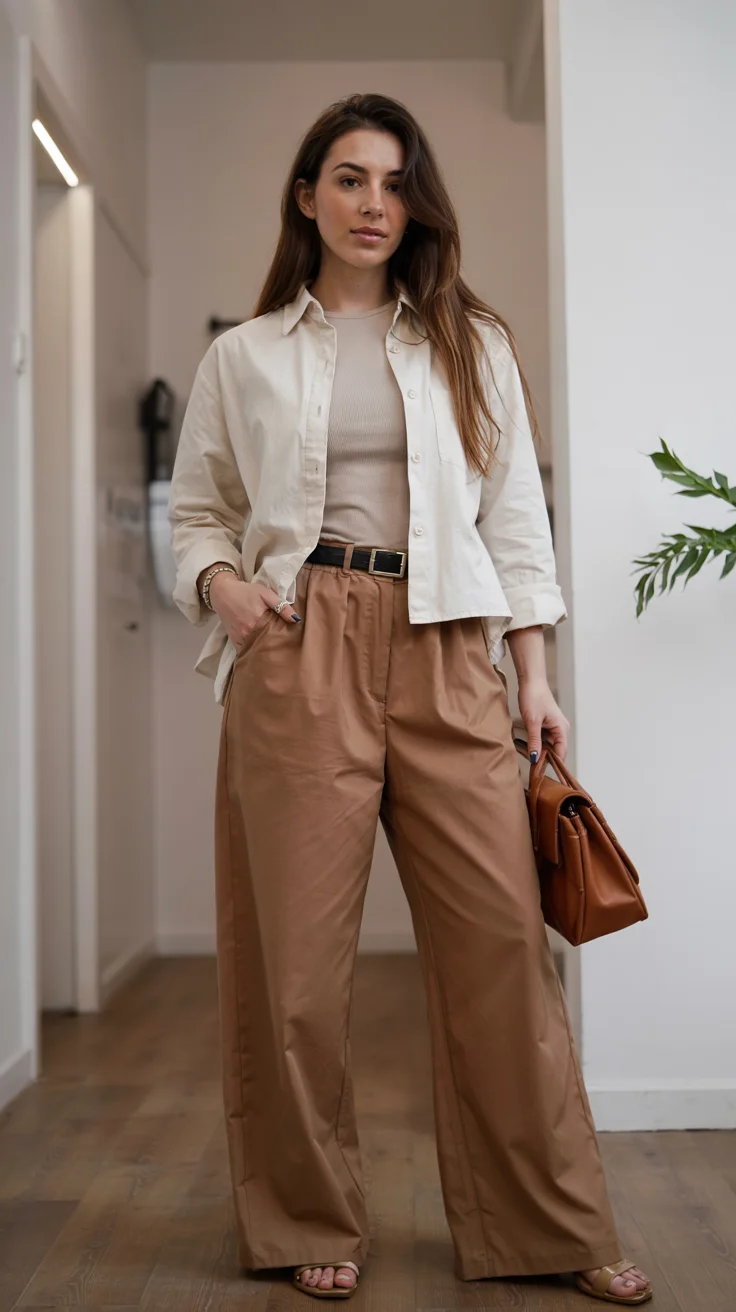 fall outfits with pants 2026 Soft camel separates with understated sophistication