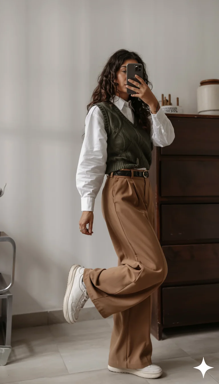 fall outfits with pants 2026 Preppy layers with a modern autumn twist
