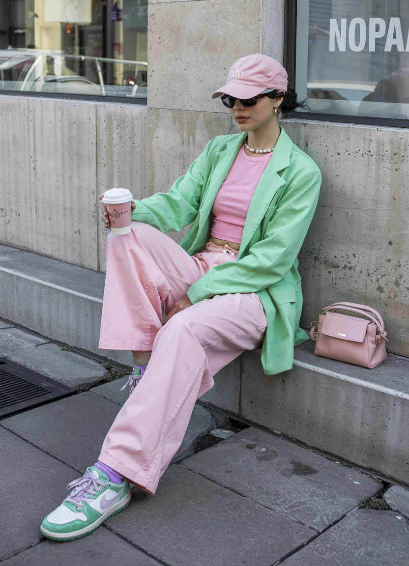 fall outfits with sneakers and jeans 2026 pastel street style