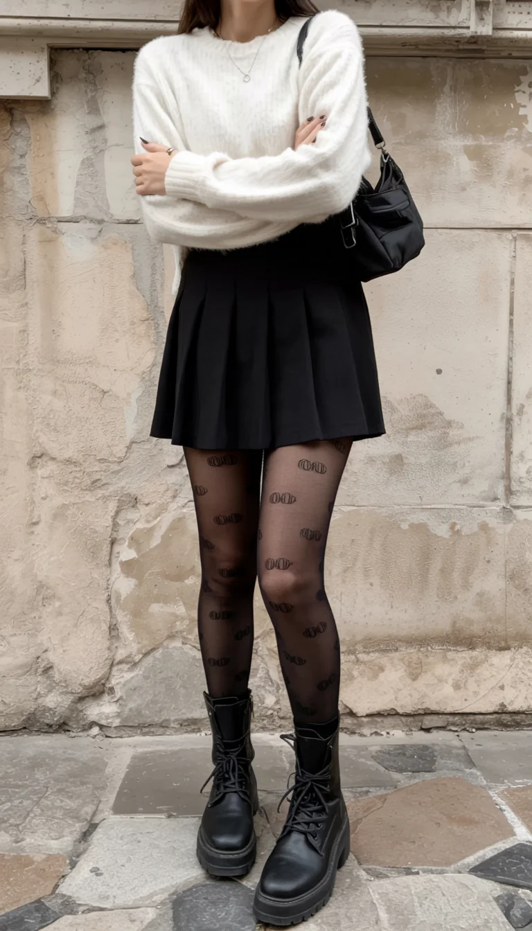 fall outfits with tights and skirt 2026 Statement tights with a playful twist