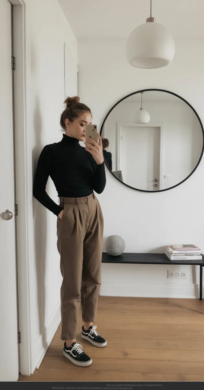 fall pants outfits for women 2026 Minimalist Black and Taupe Everyday Balance