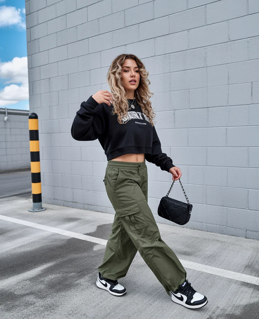 fall travel outfits with sneakers 2026 The Sporty Cargo Trend With Street Style Energy