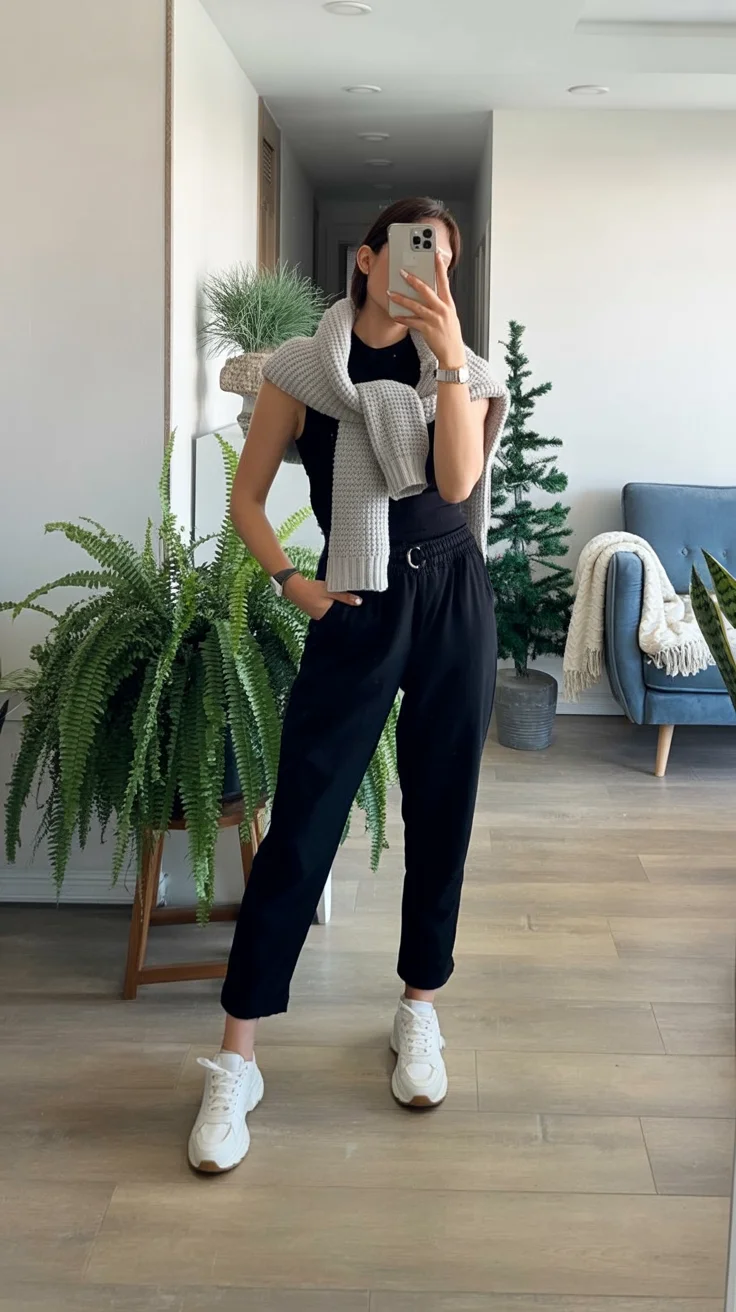 fall travel outfits with sneakers 2026 The Minimalist Airport Outfit Formula