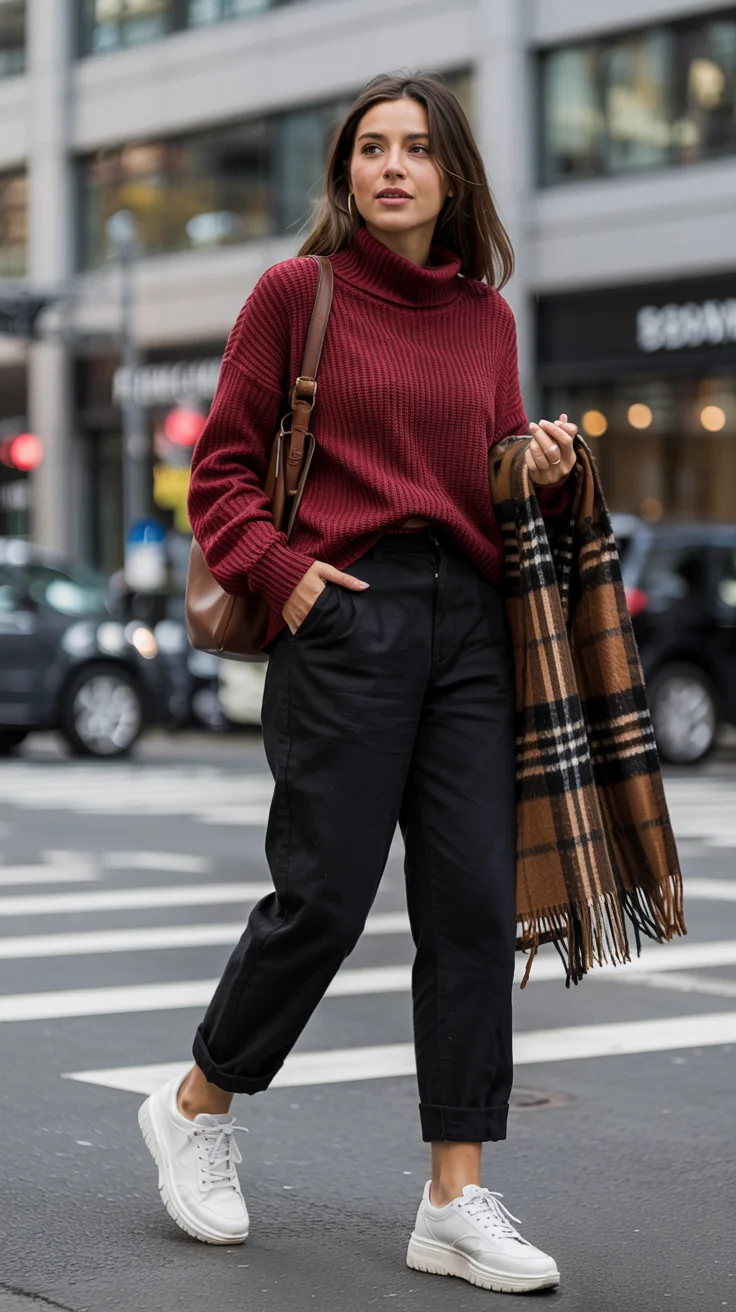 fall travel wardrobe for women Rich Burgundy Knits for a Seasonal Statement