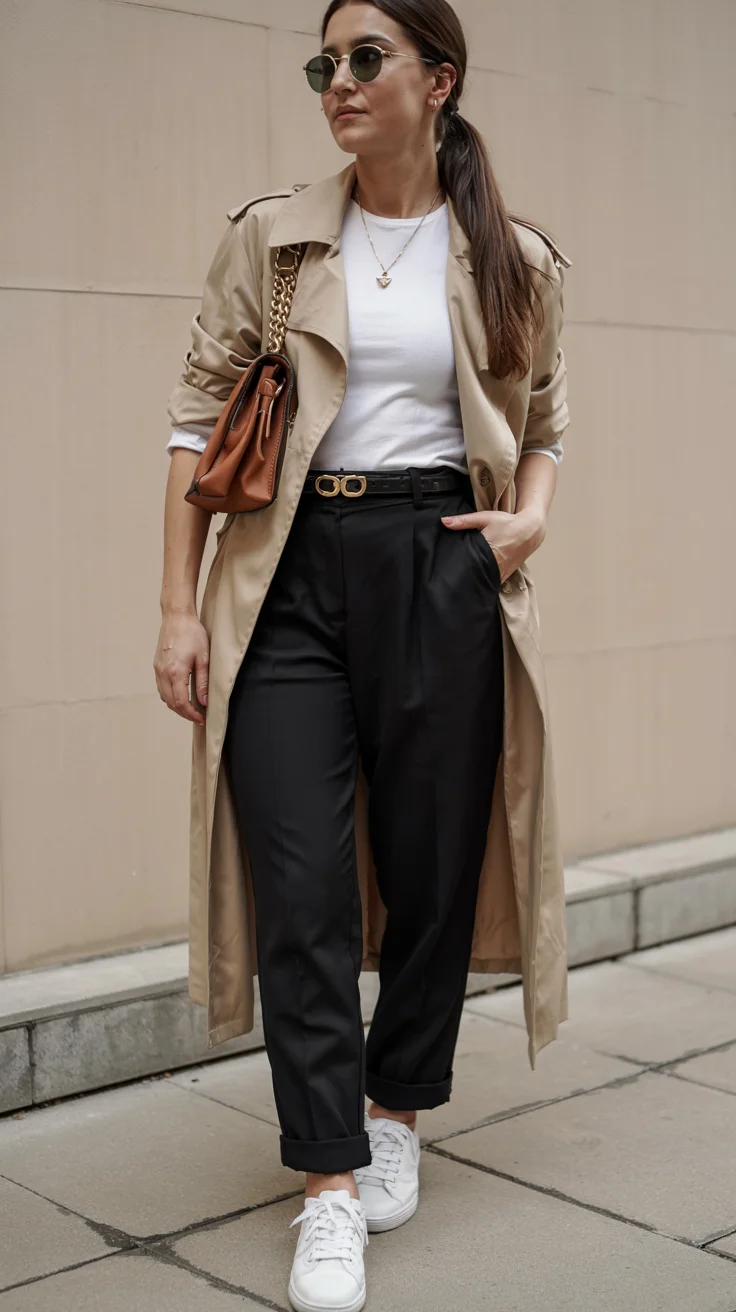 fall travel wardrobe for women The Timeless Trench Coat Formula