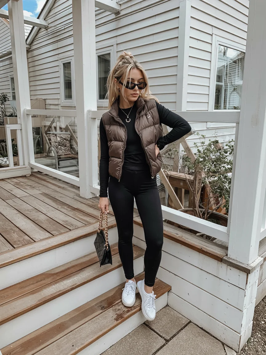 fall vest outfits for women 2026 Sporty Puffer Layers for Casual Weekends