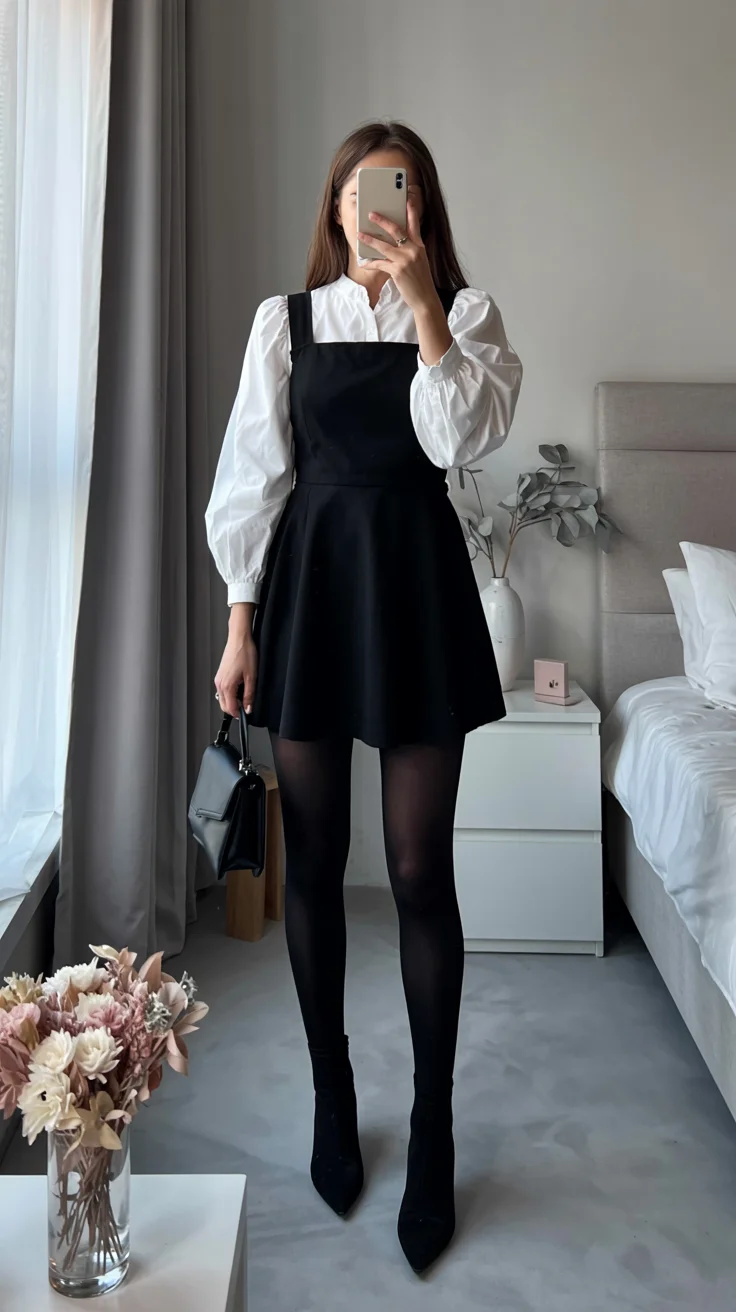 fall work outfits 2026 modern black and white styling with feminine structure
