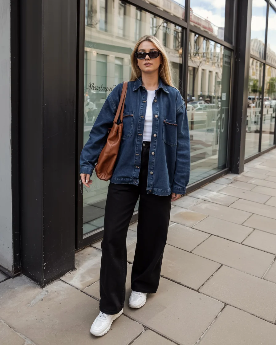 fall work outfits 2026 denim overshirts for creative office days