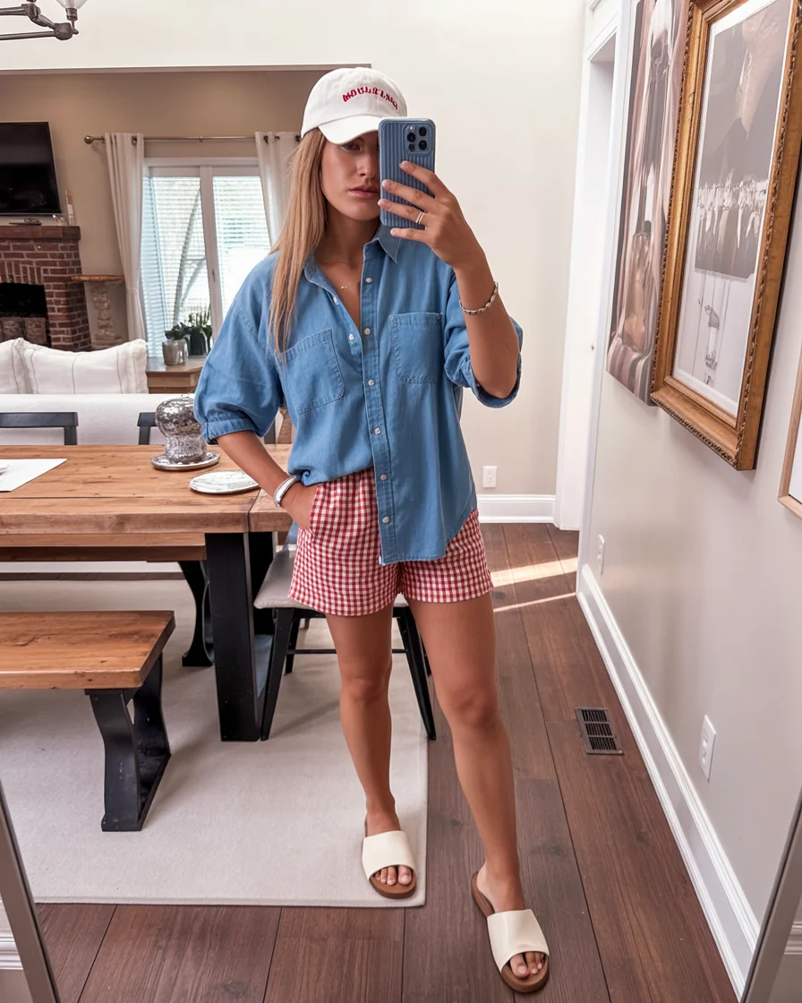 fashion trends 2026 july Chambray Shirts and Gingham Shorts Feel Like Summer Americana