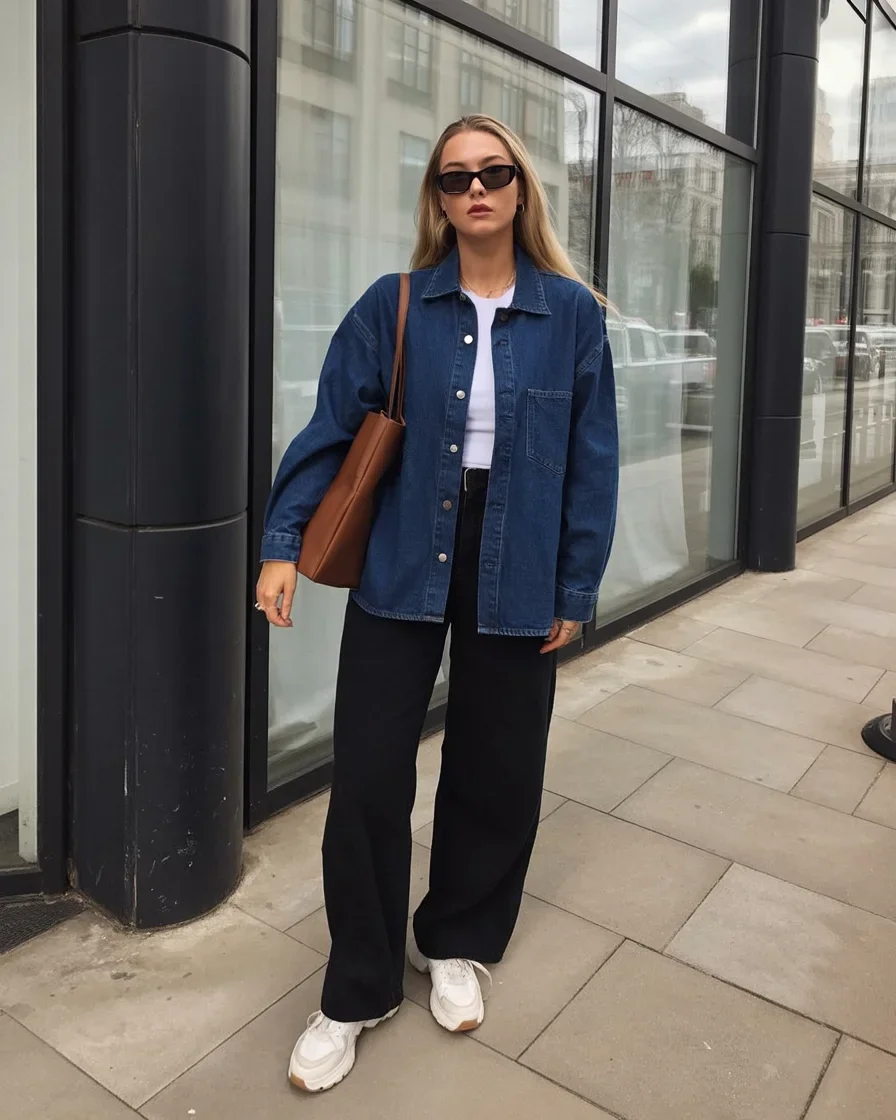 modest fall fashion outfits 2026 Relaxed Denim Layers for Busy Autumn Days