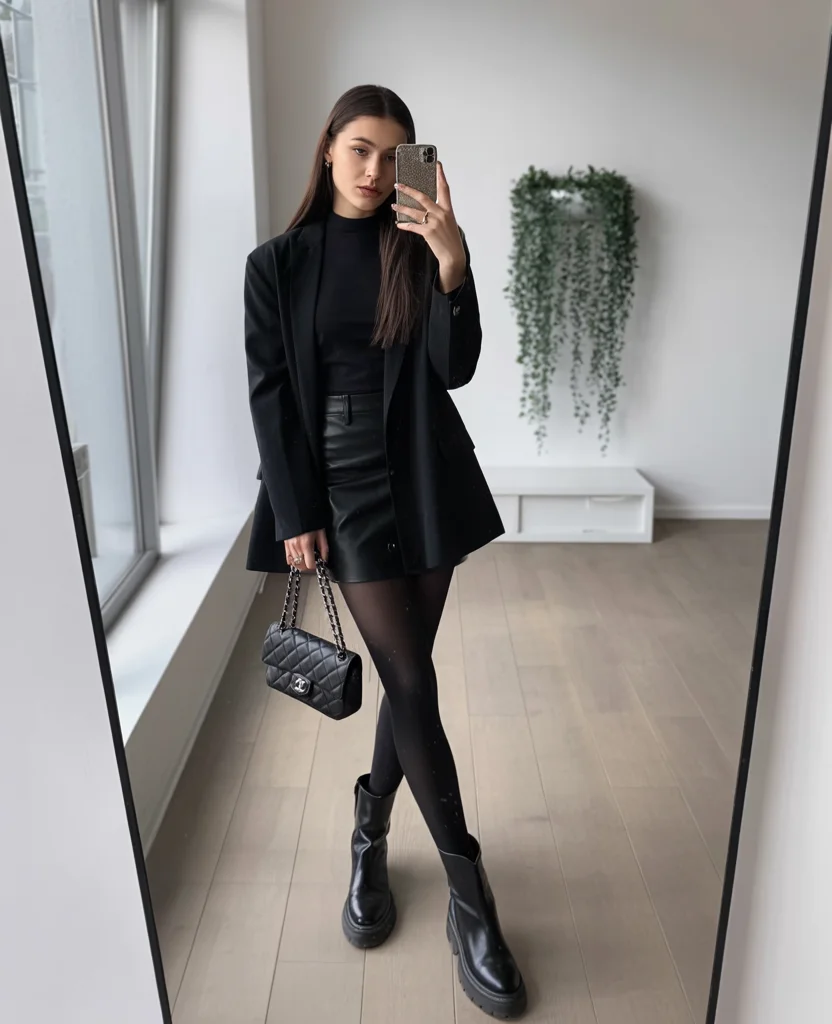 must-have fall outfits for women 2026 All Black Elegance with Modern Edge