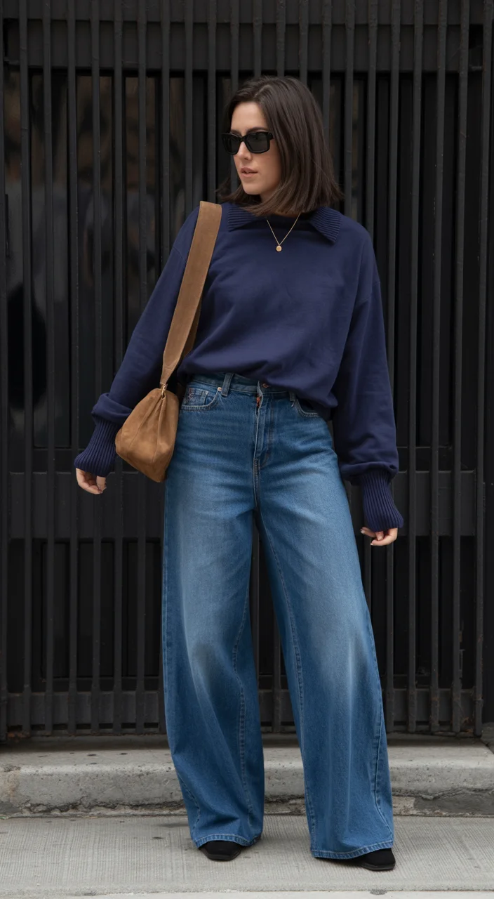 must-have fall outfits for women 2026 Wide Leg Denim and Relaxed Autumn Cool