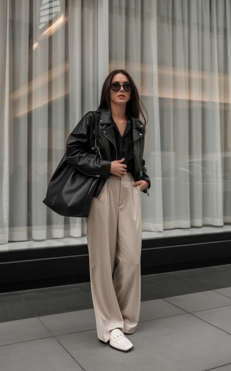 must-have fall outfits for women 2026 Modern Office Style with a Leather Edge