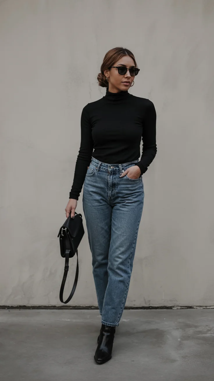 nice fall outfits for black women 2026 Minimalist Black And Denim That Never Goes Out Of Style