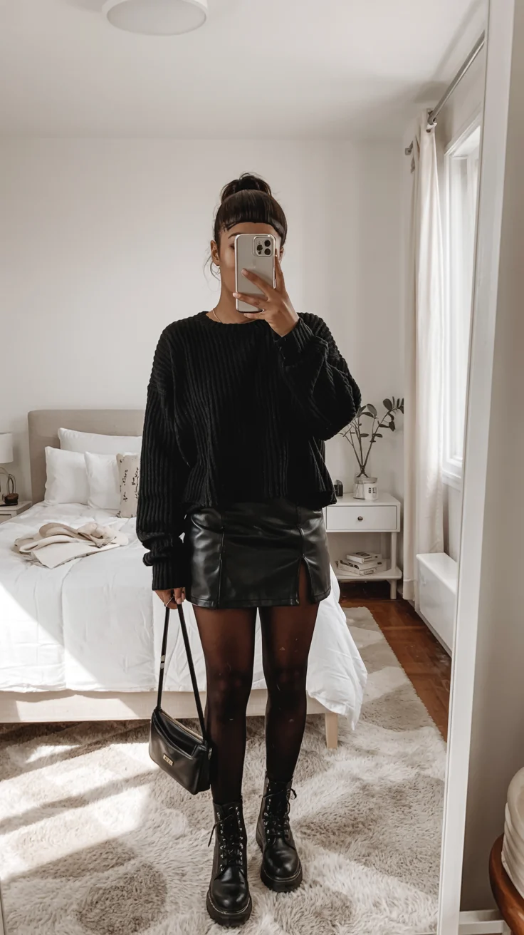 nice fall outfits for black women 2026 All Black Texture Play For An Elevated Evening Look