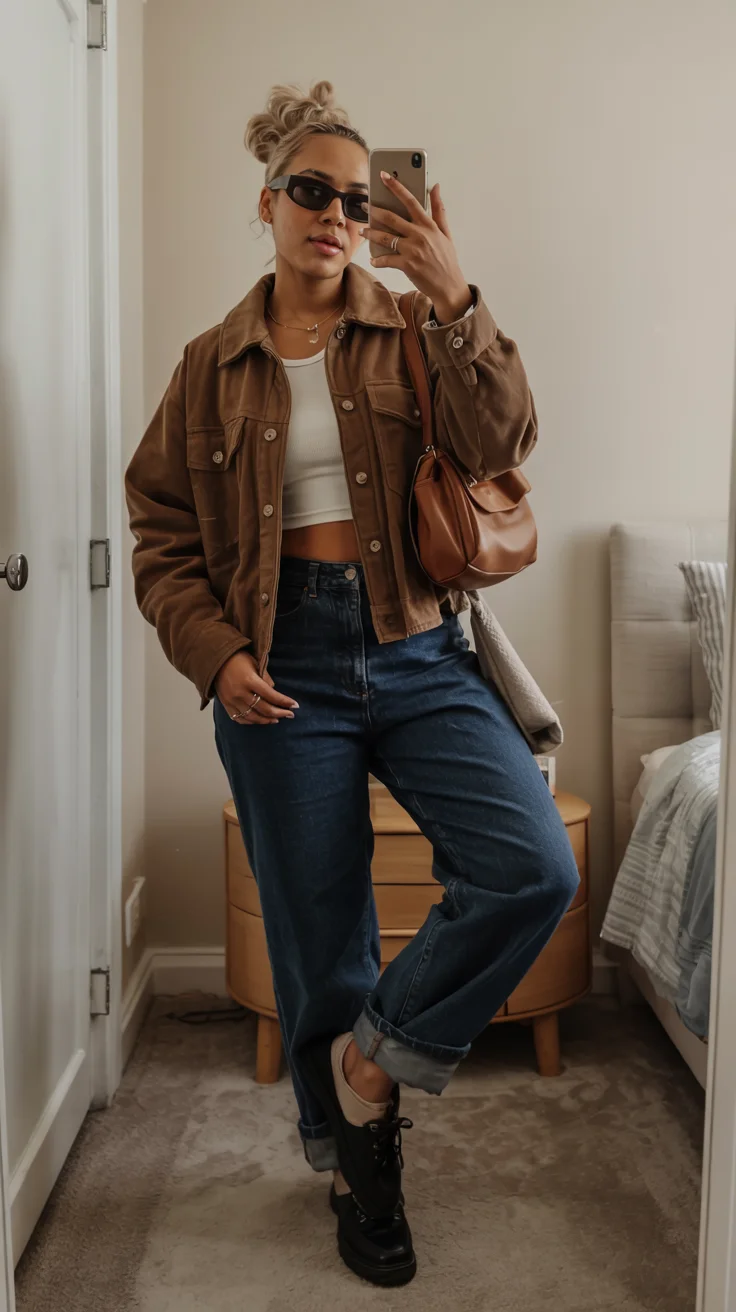 nice fall outfits for black women 2026 Brown Leather Layers With Vintage Appeal