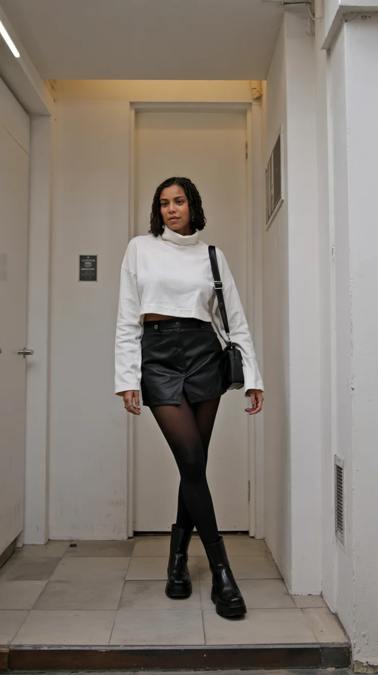 nice fall outfits for black women 2026 Monochrome Contrast With Faux Leather Confidence