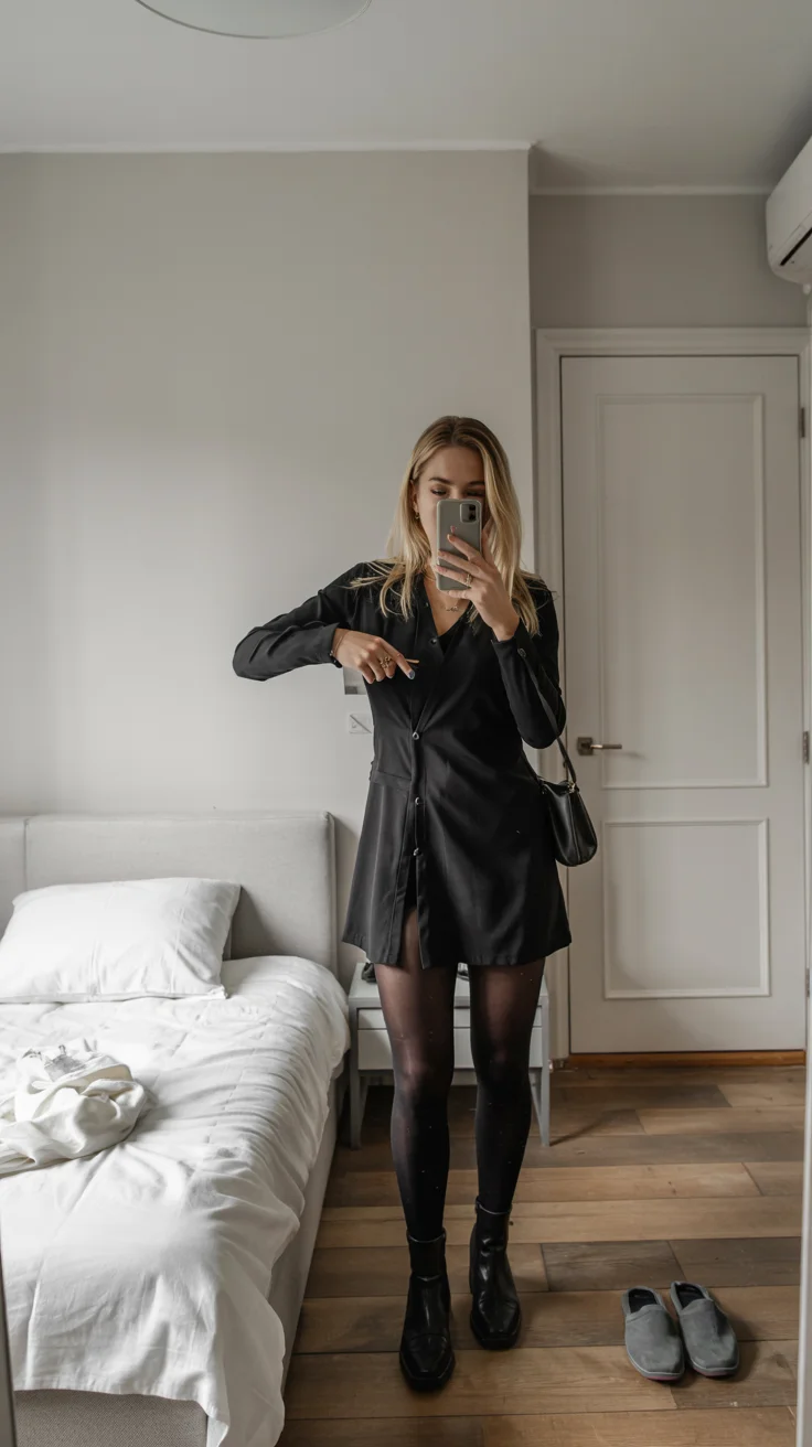 nightout fall outfits going out 2026 Minimalist Black Satin for an Elegant Date Night