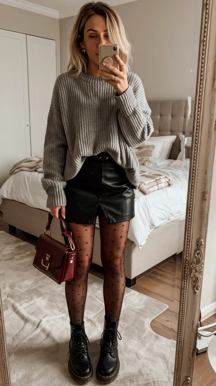 nightout fall outfits going out 2026 Cozy Knit Meets Downtown Cool