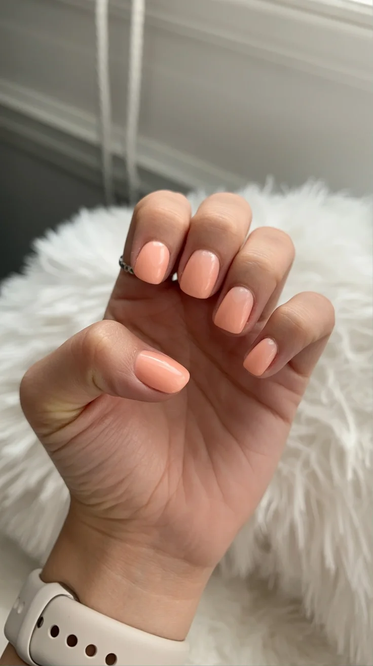 plain summer nails 2026 Peach Cream Nails for a Soft Summer Refresh