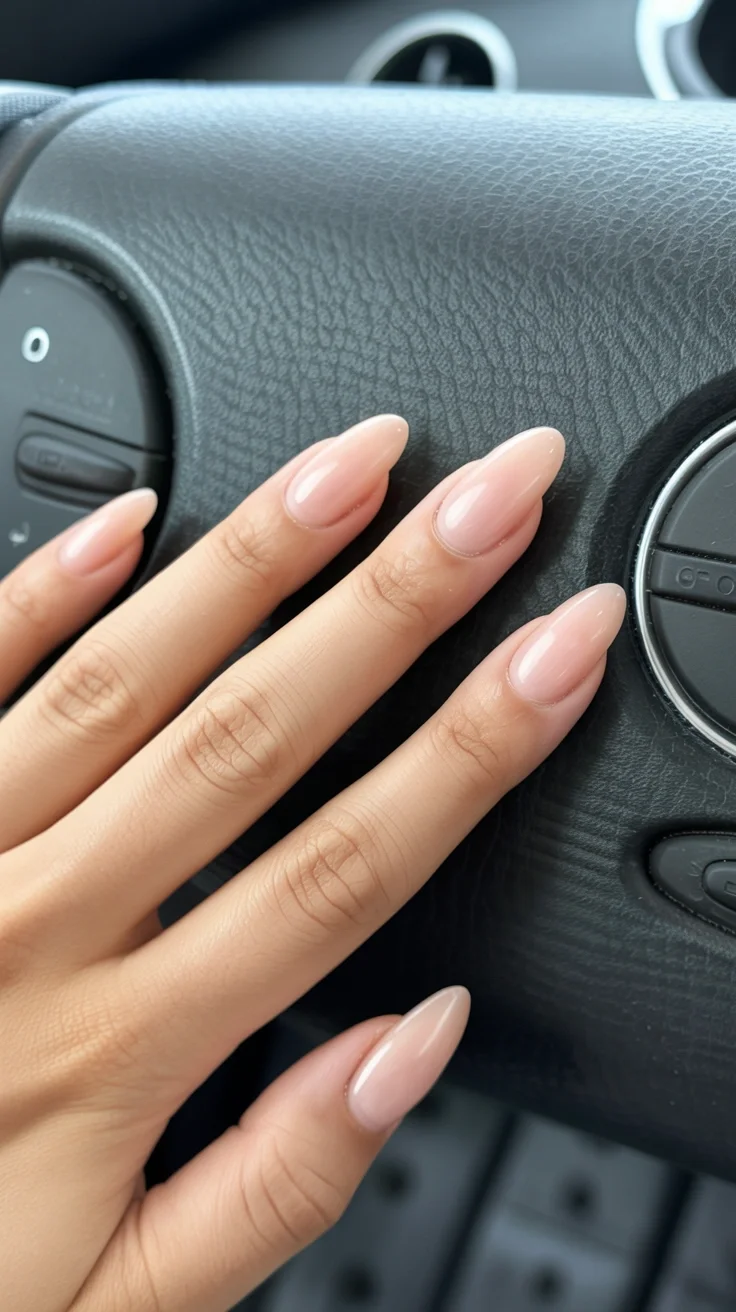 plain summer nails 2026 Milky Nude Almond Nails That Go with Everything