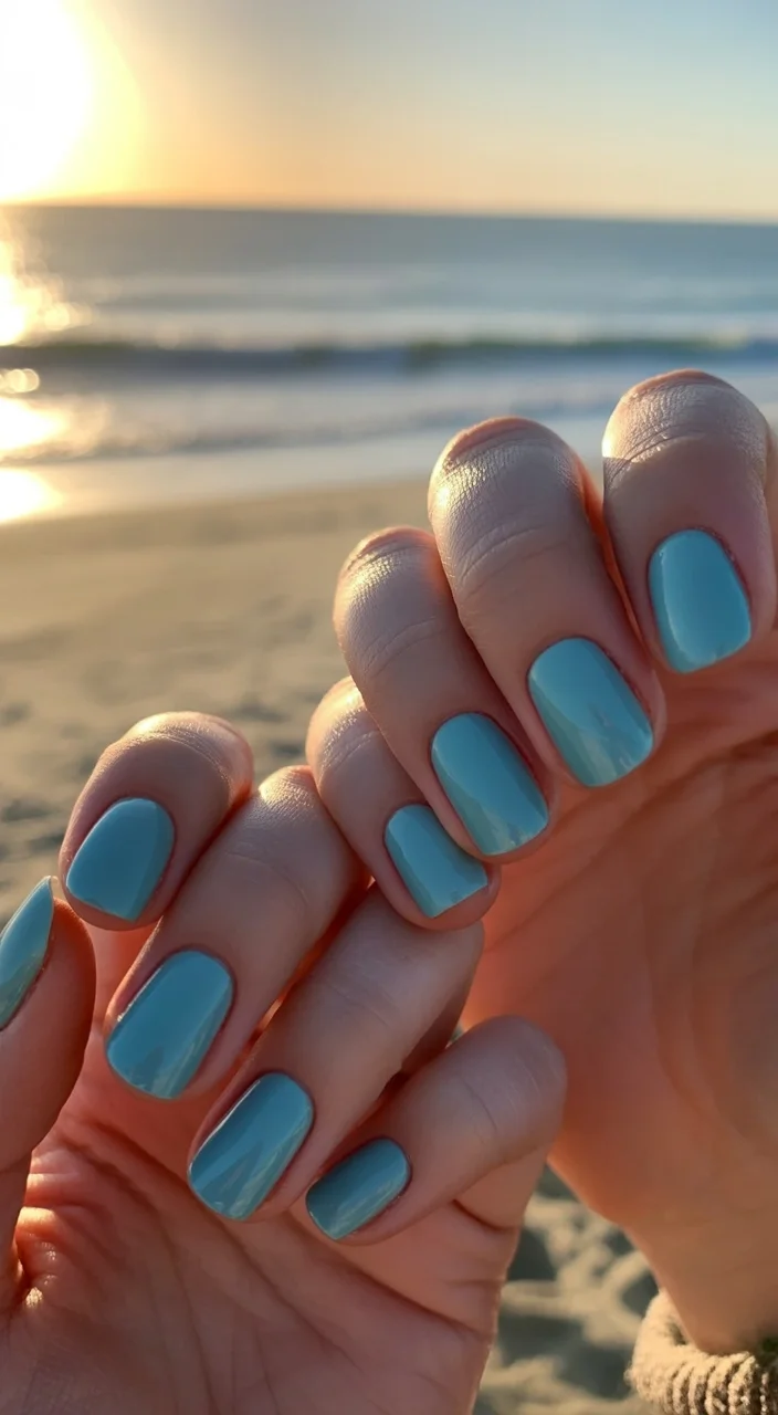 plain summer nails 2026 Sky Blue Nails for Coastal Days