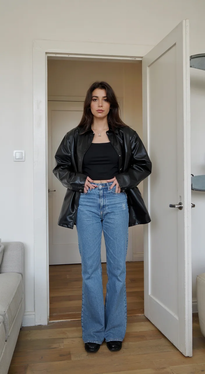 romantic dinner outfits date night fall 2026 Relaxed Denim With Downtown Date Energy