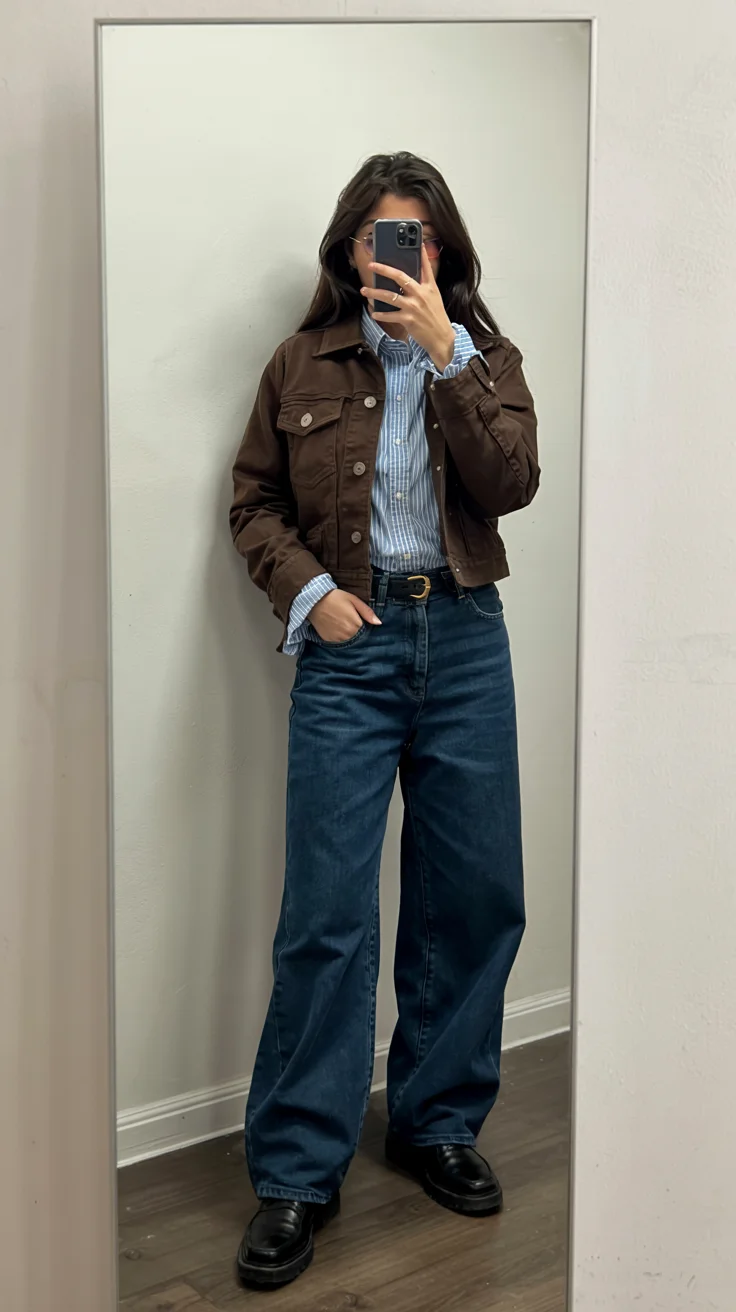 romantic dinner outfits date night fall 2026 Classic Denim and Leather With Timeless Appeal