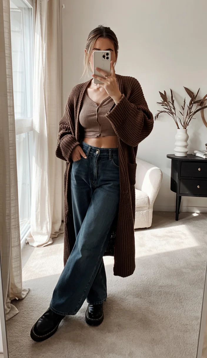 romantic dinner outfits date night fall 2026 Cozy Cardigan Layers for a Relaxed Dinner Date