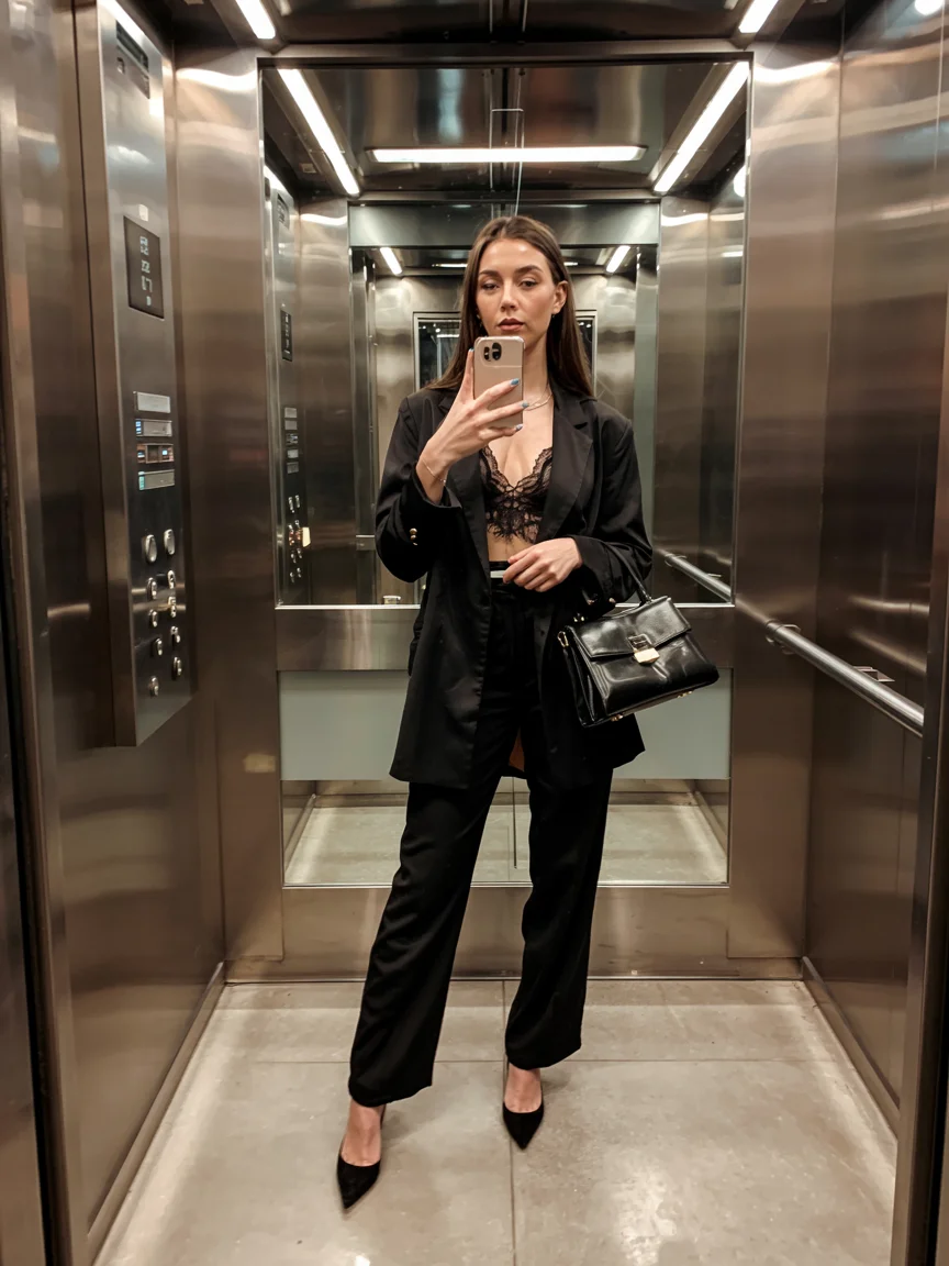 romantic dinner outfits date night fall 2026 Black Tailoring For a Sophisticated Evening