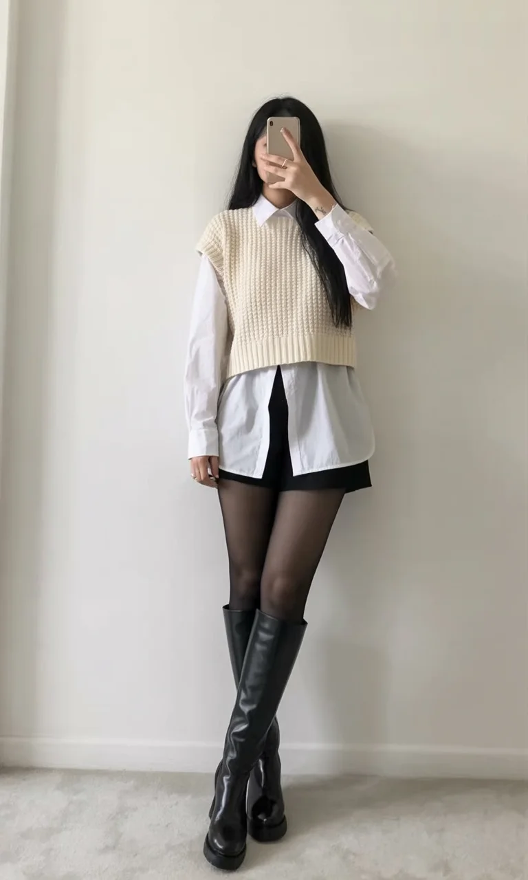 simpl fall outfits ideas 2026 Preppy Layers With Tall Boots for Modern Fall Style