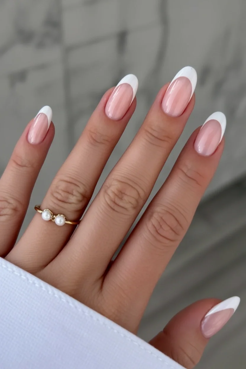 summer oval nails 2026 Classic White French Nails That Never Go Out Of Style