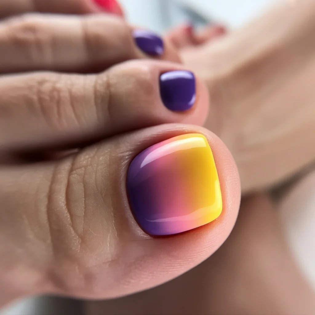 summer pedicure nail art 2026 Sunset Ombre Toes That Glow Like Golden Hour