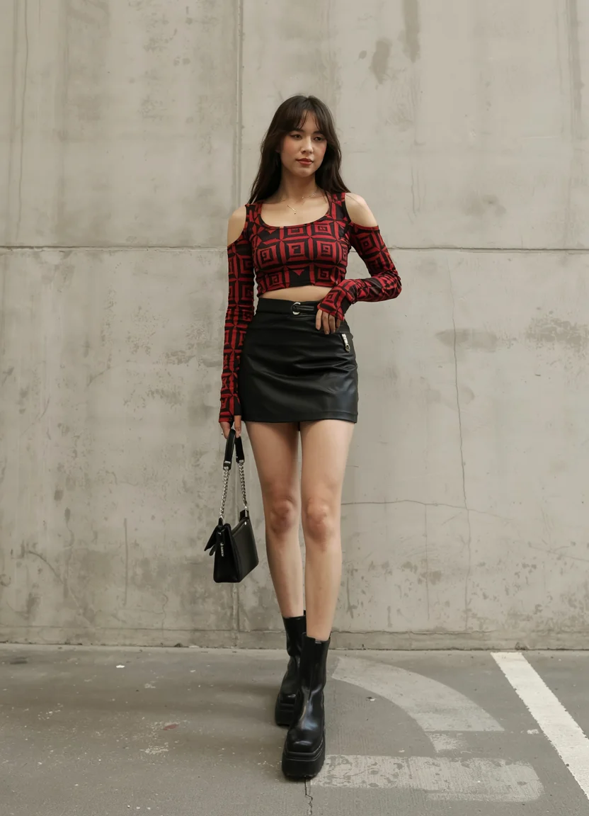 summer to fall outfits 2026 Downtown Confidence in Red and Black
