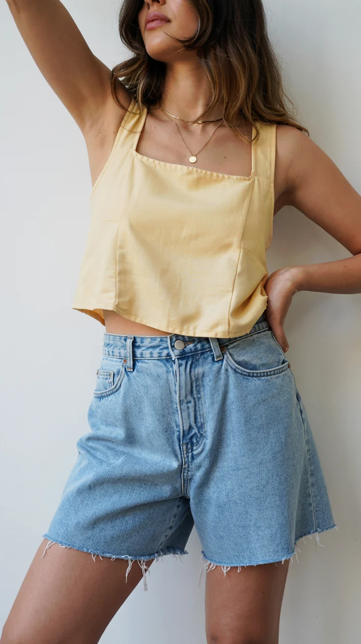 summer to fall outfits 2026 Butter Yellow and Denim for Endless Summer Days