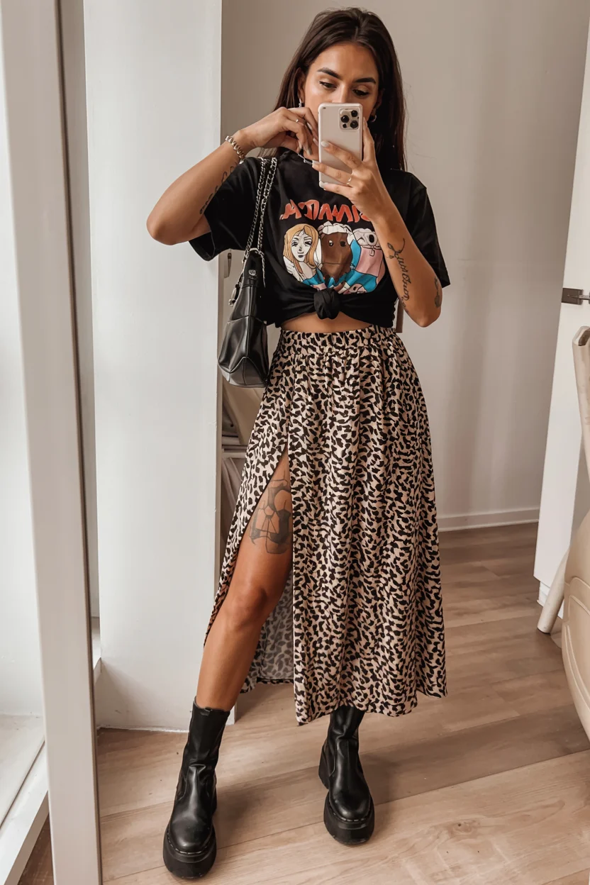 summer to fall outfits 2026 Animal Print with a Downtown Twist