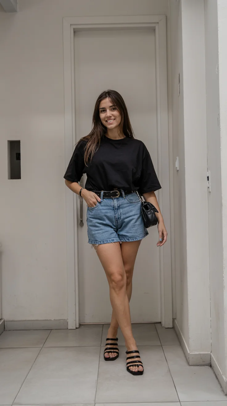 summer to fall outfits 2026 Classic Black Tee and Denim Done the Modern Way