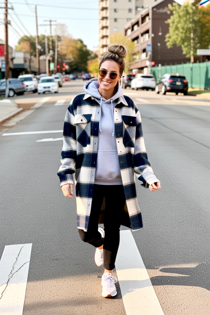 autumn fashion outfits 2026 Relaxed Plaid Shacket for Cozy Weekend Adventures
