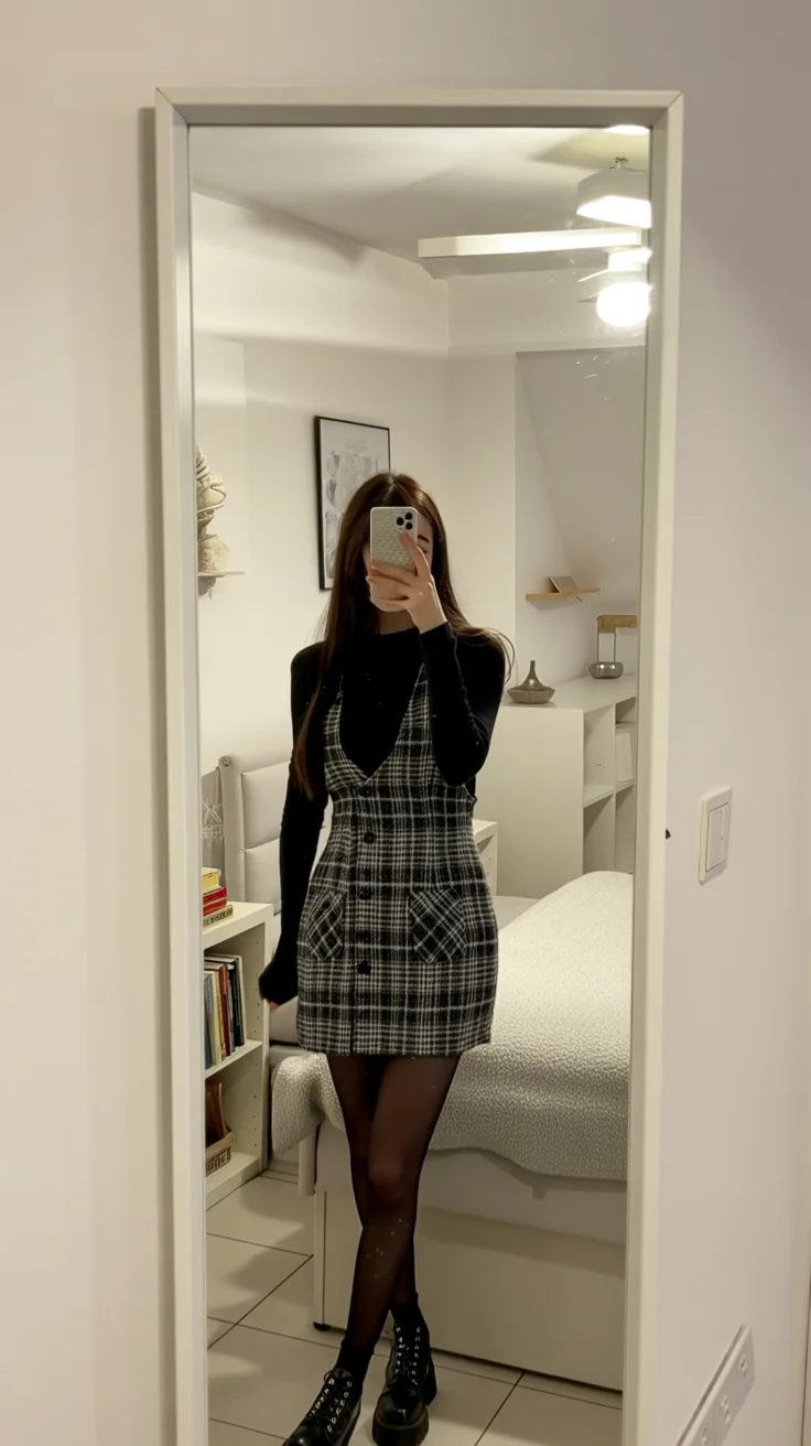 classic fall outfits 2026 Plaid Mini Dress That Blends Vintage Charm with Modern Edge