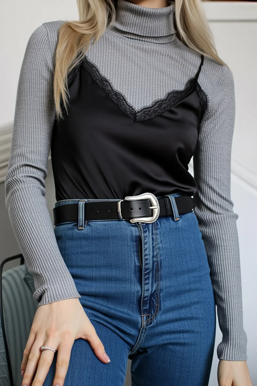 fall long sleeve tops 2026 Elegant Layering With Lace and Soft Knit Texture