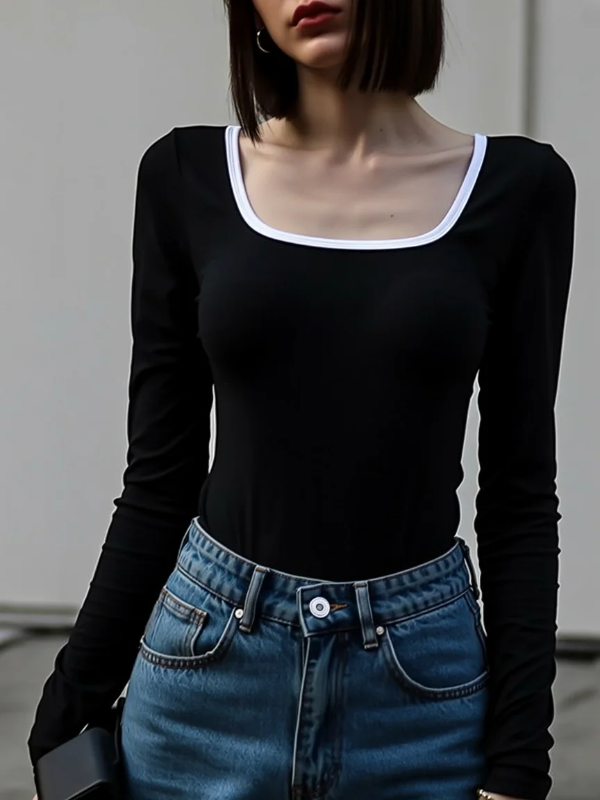 fall long sleeve tops 2026 Clean Black Basics That Work From Morning Until Night