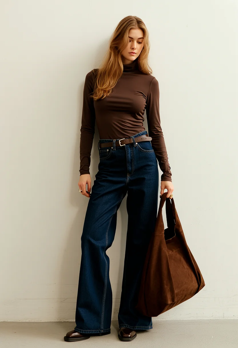 fall long sleeve tops 2026 Chocolate Turtleneck That Defines Quiet Luxury