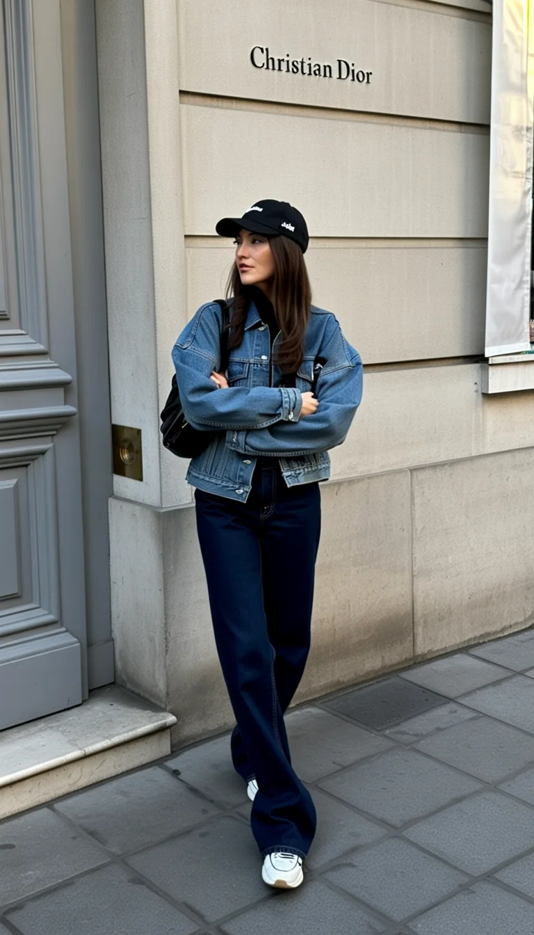 fall outfits with bombers 2026 Double Denim Feels Fresh With Relaxed Bomber Styling