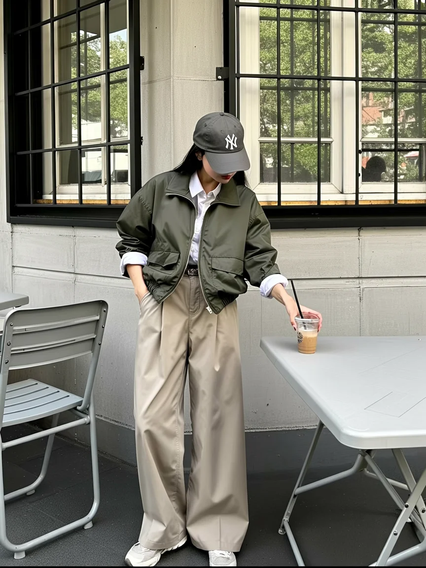 fall outfits with bombers 2026 Olive Green Bombers Bring Utility Style Into Everyday Fashion