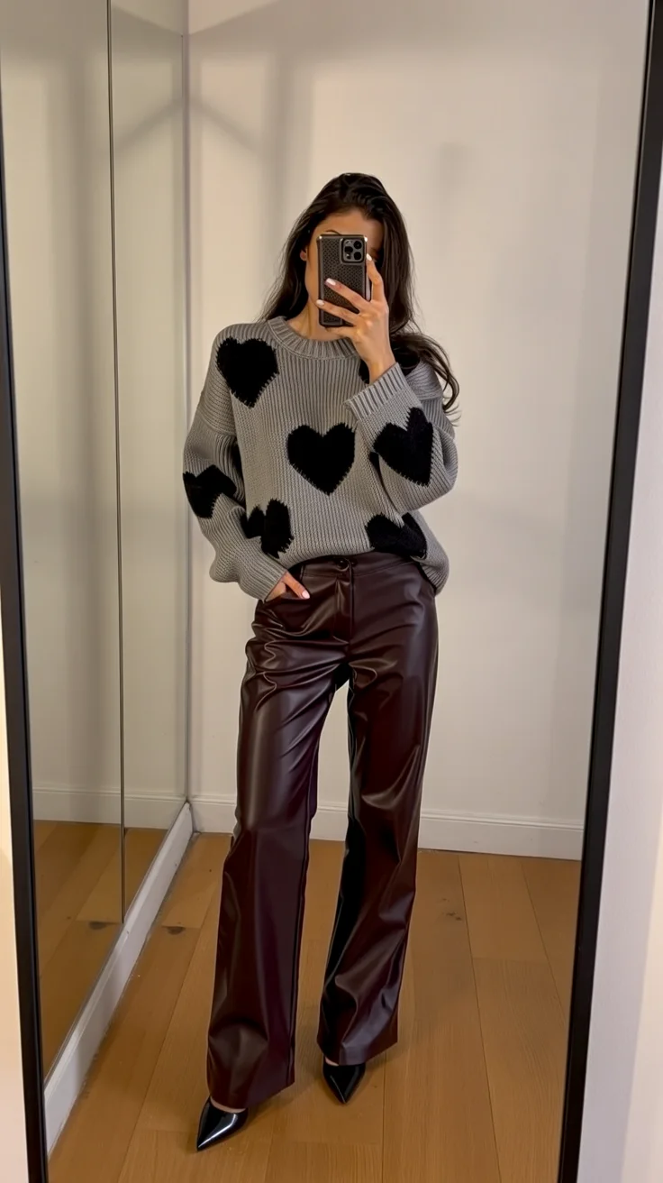 fall outfits with Leather pants 2026 Rich Brown Leather Pants for Cozy Autumn Days