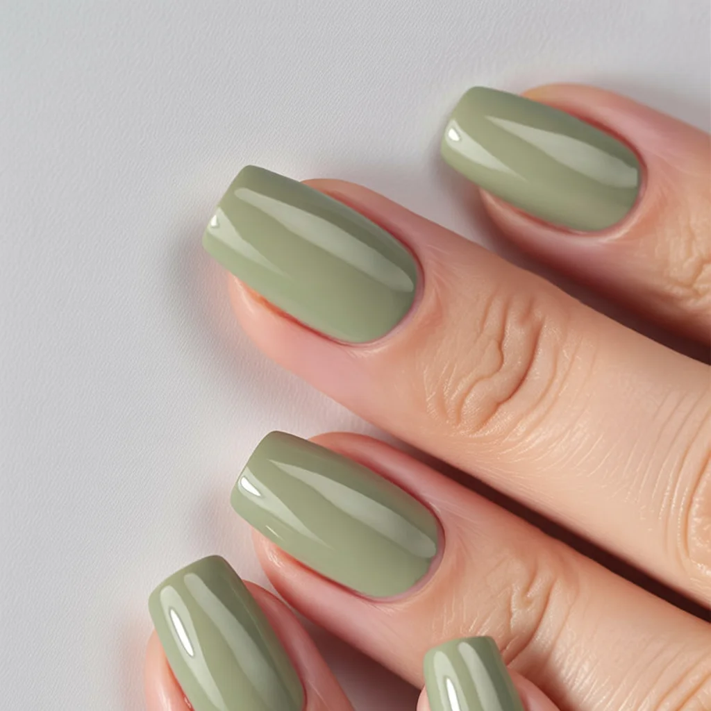 Nail Colors for August 2026 - end of summer Sage Green For A Calm End Of Summer Mood