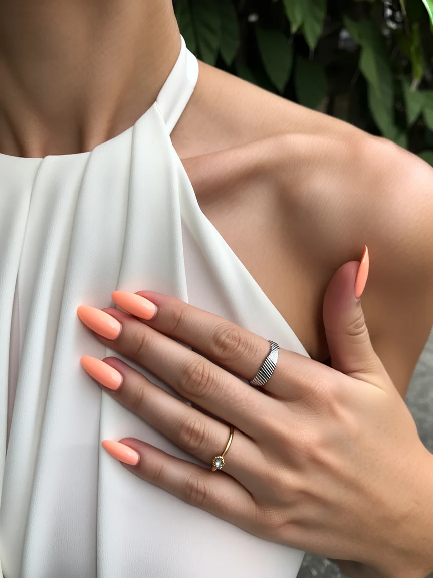 Nail Colors for August 2026 - end of summer Peach Sorbet For A Warm End Of Summer Glow