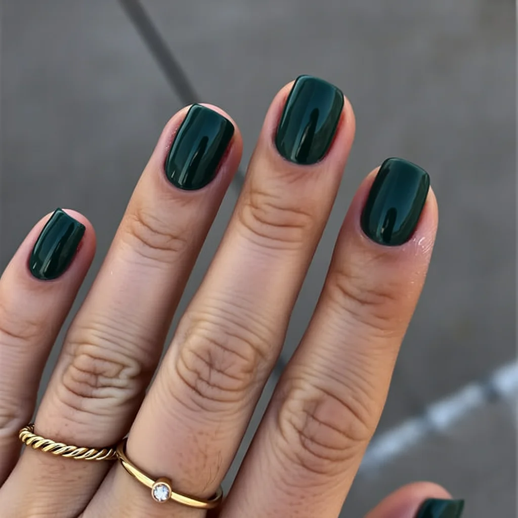 Nail Colors for August 2026 - end of summer Deep Forest Green For The First Hint Of Fall